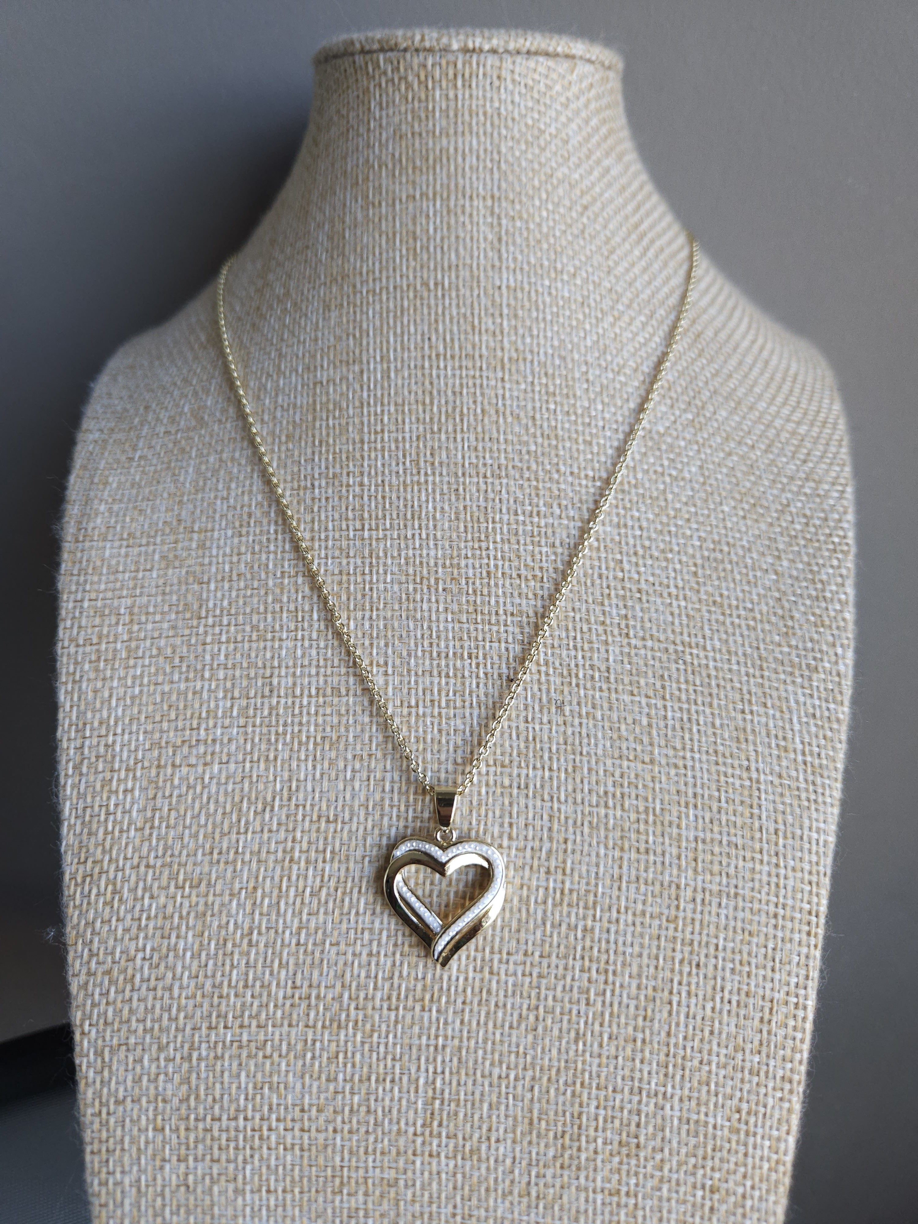 New Heart Pendant Necklace - 24kt Gold Over Fine Silver Gift Ready